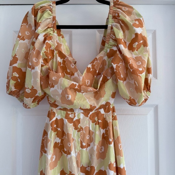 MOLLY GREEN Orange Floral Giovanna Jumpsuit M - Picture 4 of 9